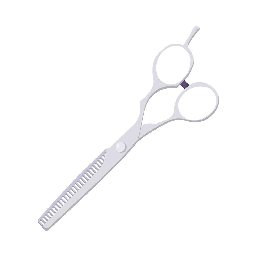illustrazione piatta delle forbici per il taglio dei capelli. elemento di design icona pulita su sfondo bianco isolato vettore