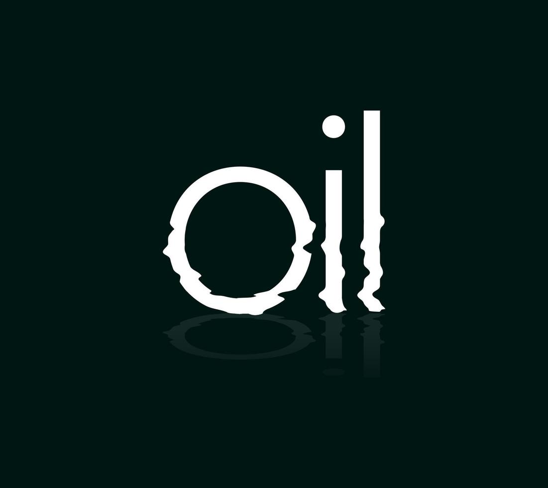 logo del design tipografico dell'olio. logo creativo minimalista ondulato con lettere ad olio. progettazione dell'identità di marca. modello di progettazione del logo di concetto. vettore