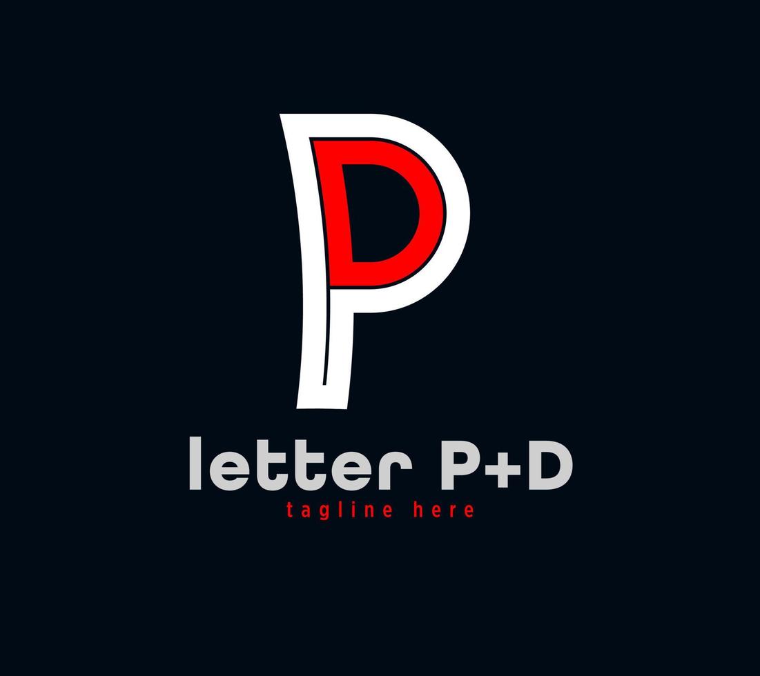 design del logo della lettera p e d. serie speciale unica. illustrazione vettoriale del modello di design minimale creativo