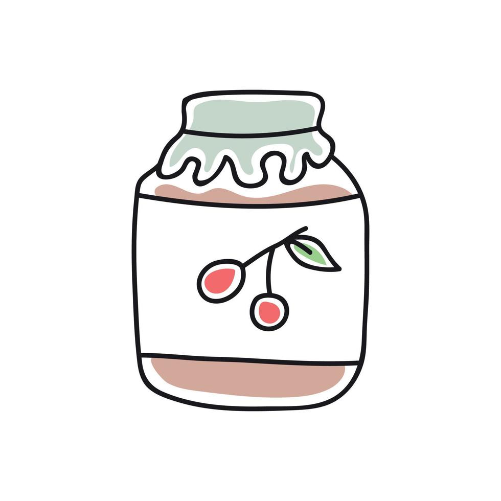 vasetto di marmellata in stile doodle vettore