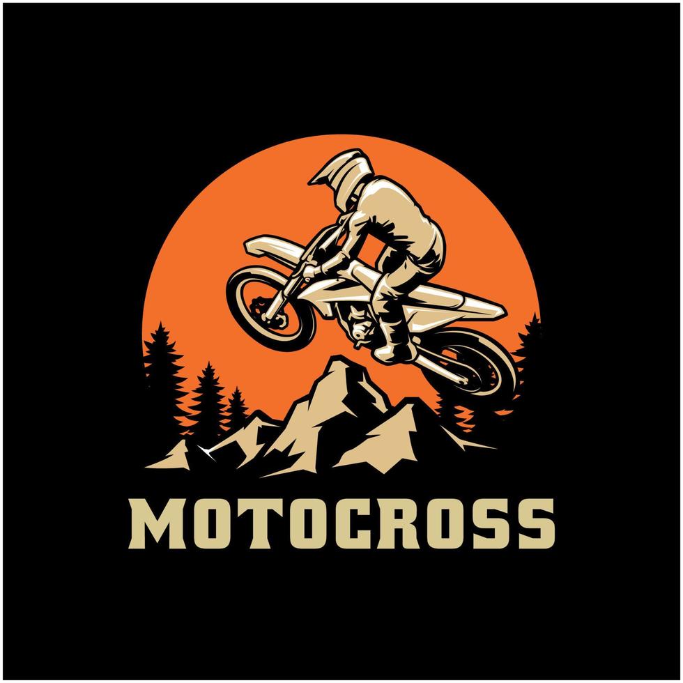vettore di illustrazione dell'azione di motocross isolato