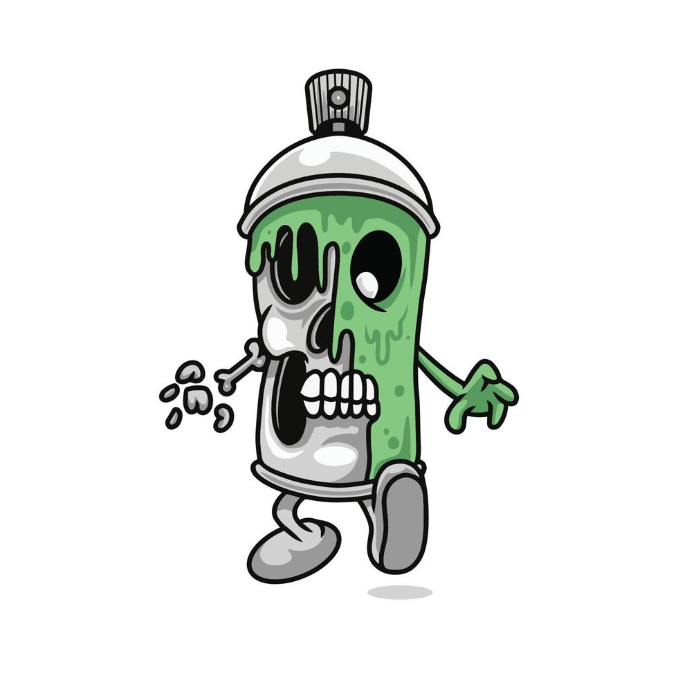 mascotte spray vettore premium zombie