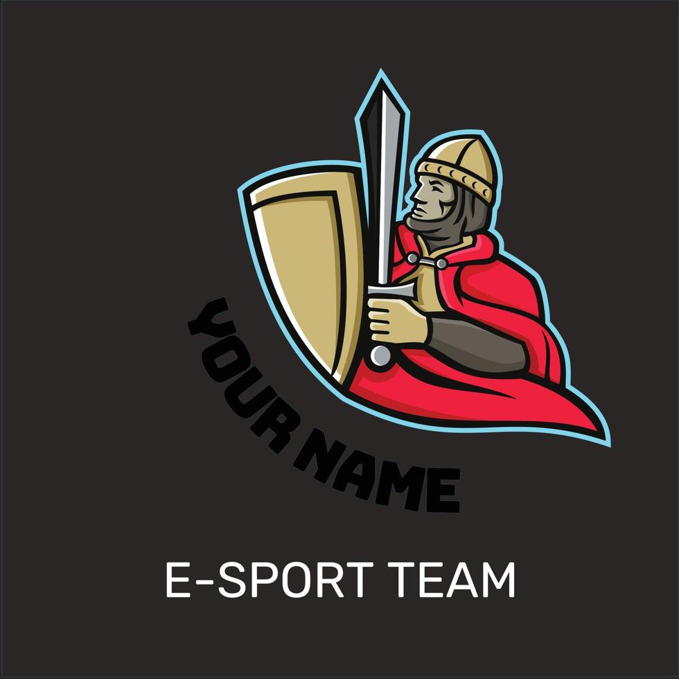 cavaliere mascotte e-sport logo.eps vettore