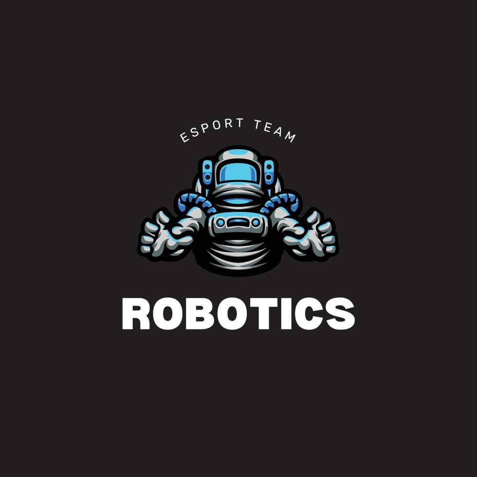 illustrato neon robotica esport logo.eps vettore