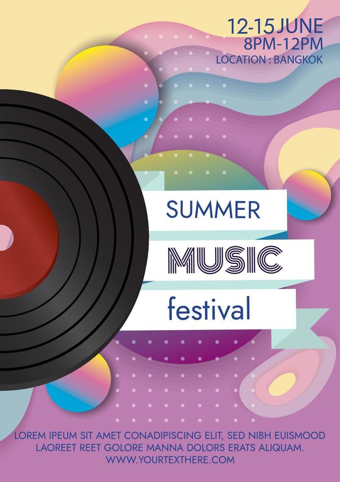 poster del festival musicale per la festa in discoteca aet vector design