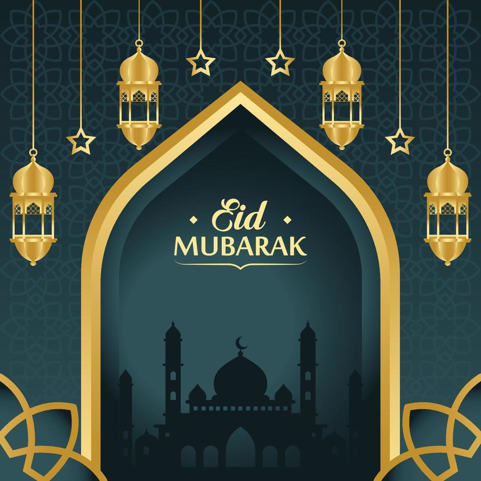 illustrazione realistica di eid al-fitr vettore premium