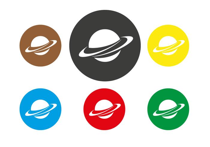 Saturn Planet Icon Vector
