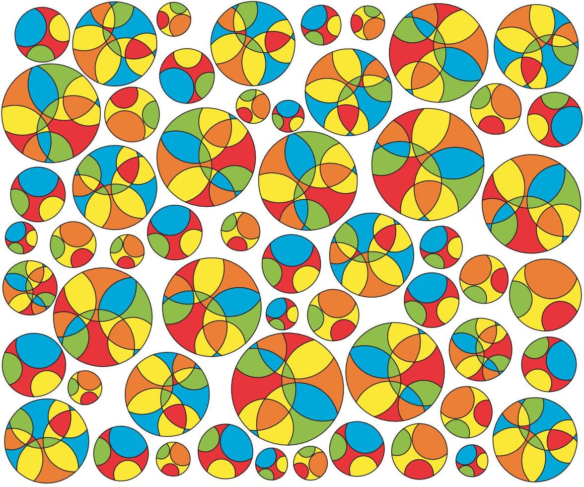 motivo geometrico luminoso di cerchi multicolori vettore