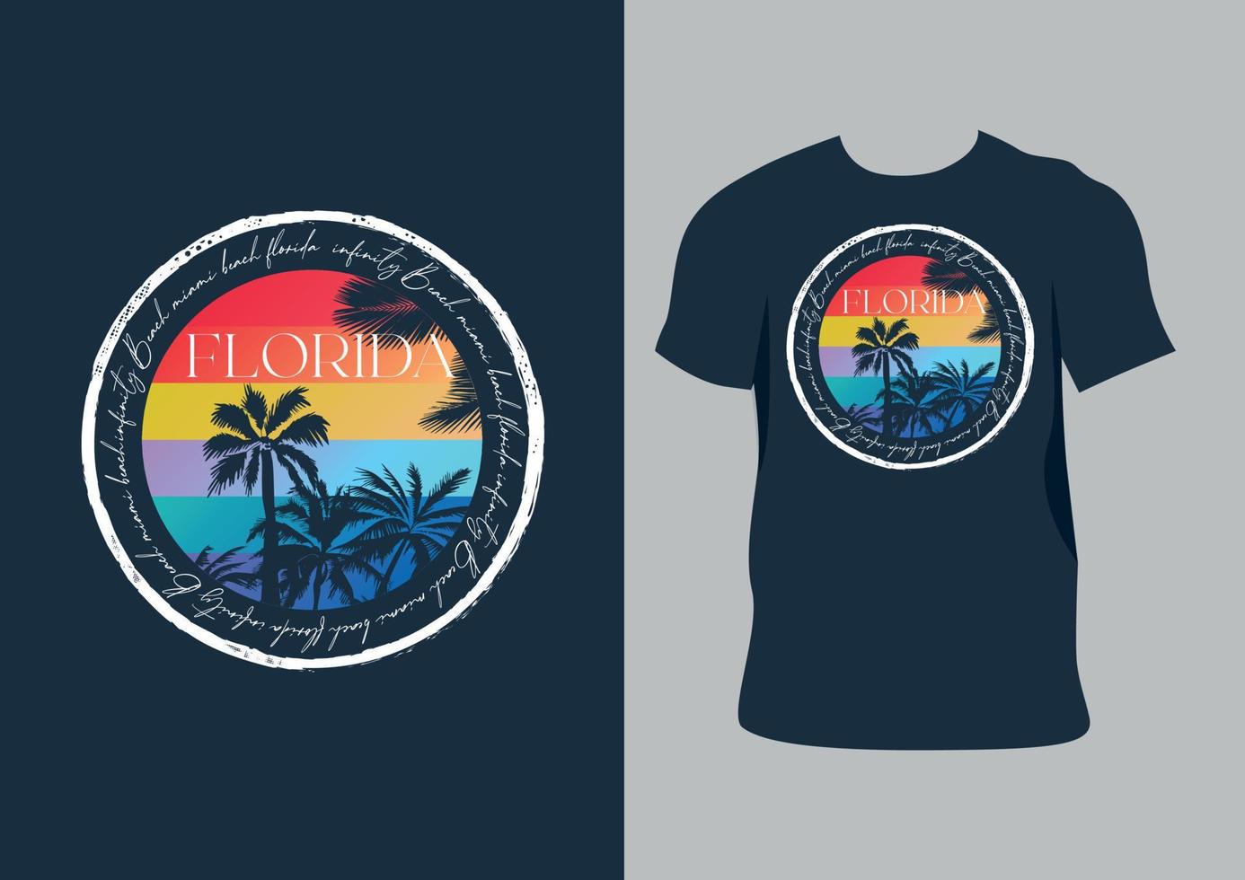 concetto di design di t-shirt florida miami vettore