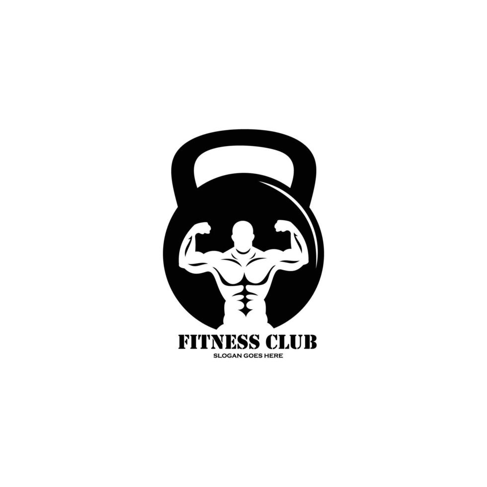 design del logo vettoriale fitness isolato su bianco, illustrazione vettoriale