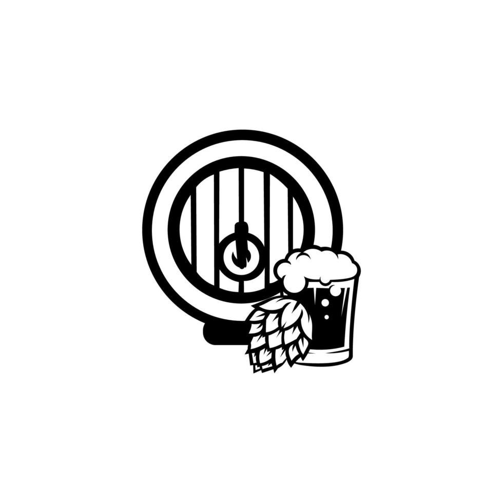 logo beer hop .label, badge per bar, festival della birra, birrificio. isolato su sfondo bianco. vettore