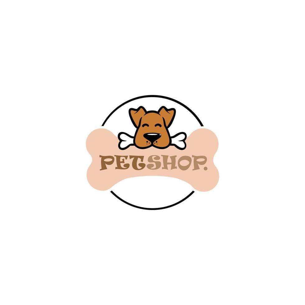 modello di logo del negozio di animali. elementi di design di etichette per negozio di animali, negozio di zoo, cura degli animali domestici e prodotti per animali. vettore