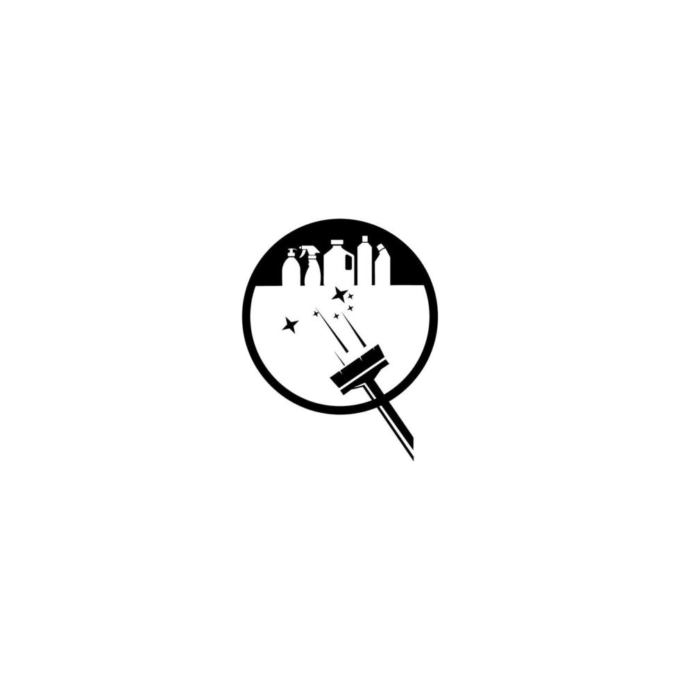 modello vettoriale dell'icona del logo del servizio pulito di pulizia. illustrazione vettoriale di design moderno del logotipo di tendenza in stile piatto.