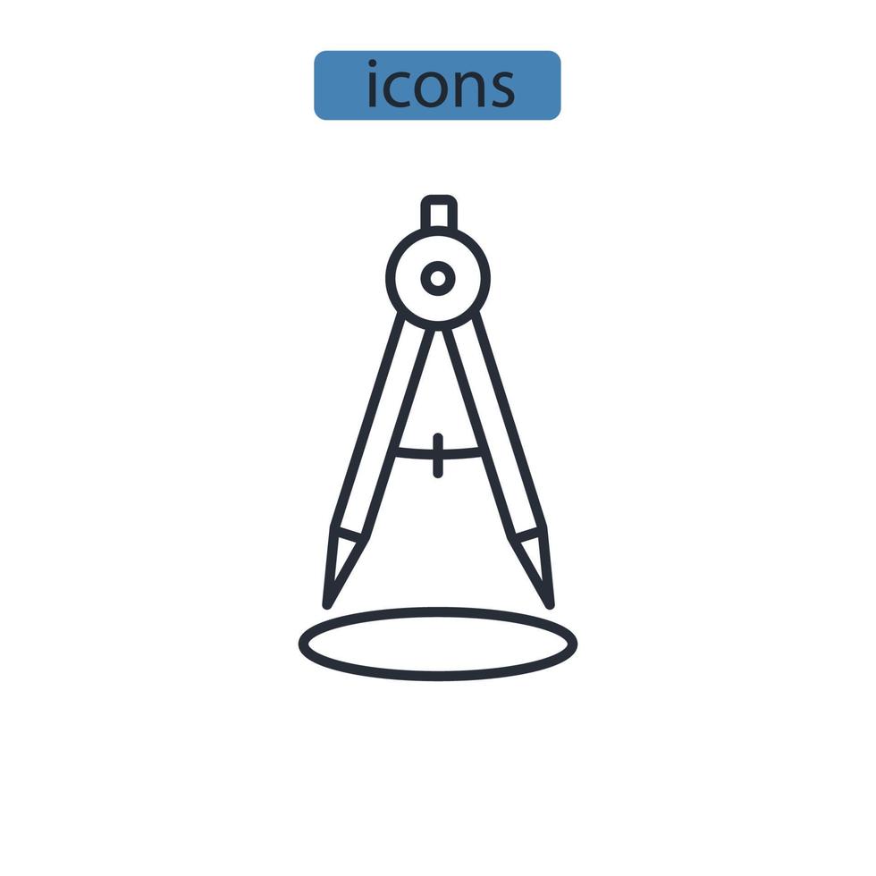 bussola icone simbolo elementi vettoriali per il web infografica