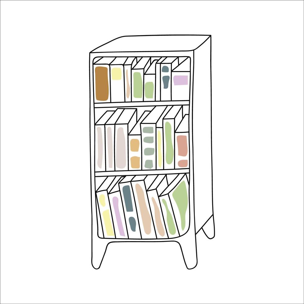 libreria in stile doodle vettore