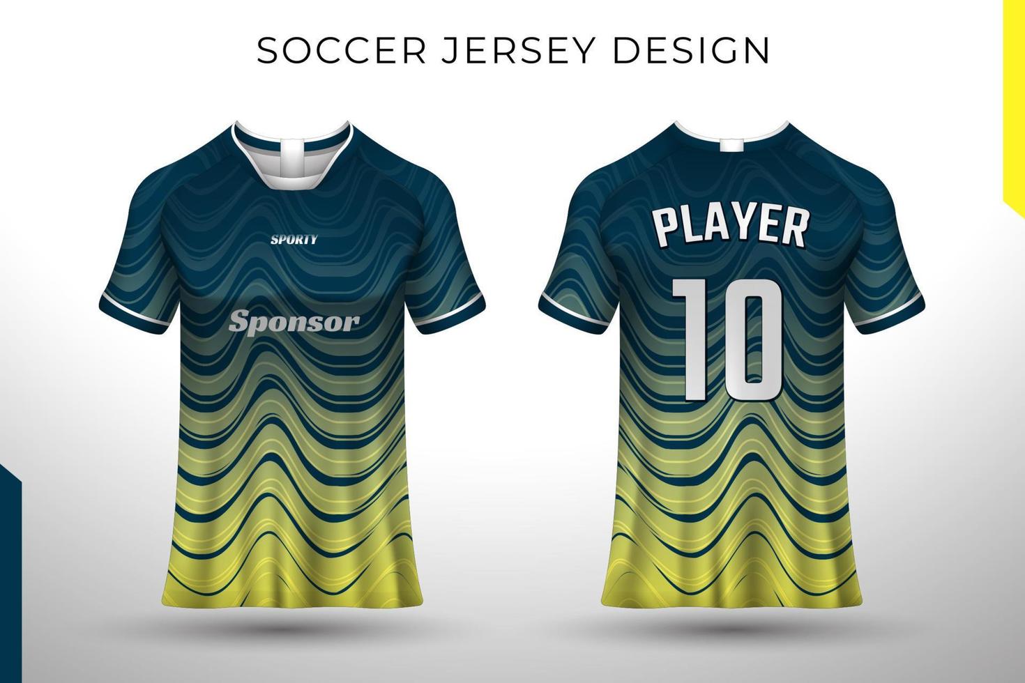 design della maglietta davanti e dietro. design sportivo per il calcio, le corse, il ciclismo, la maglia da gioco. vettore