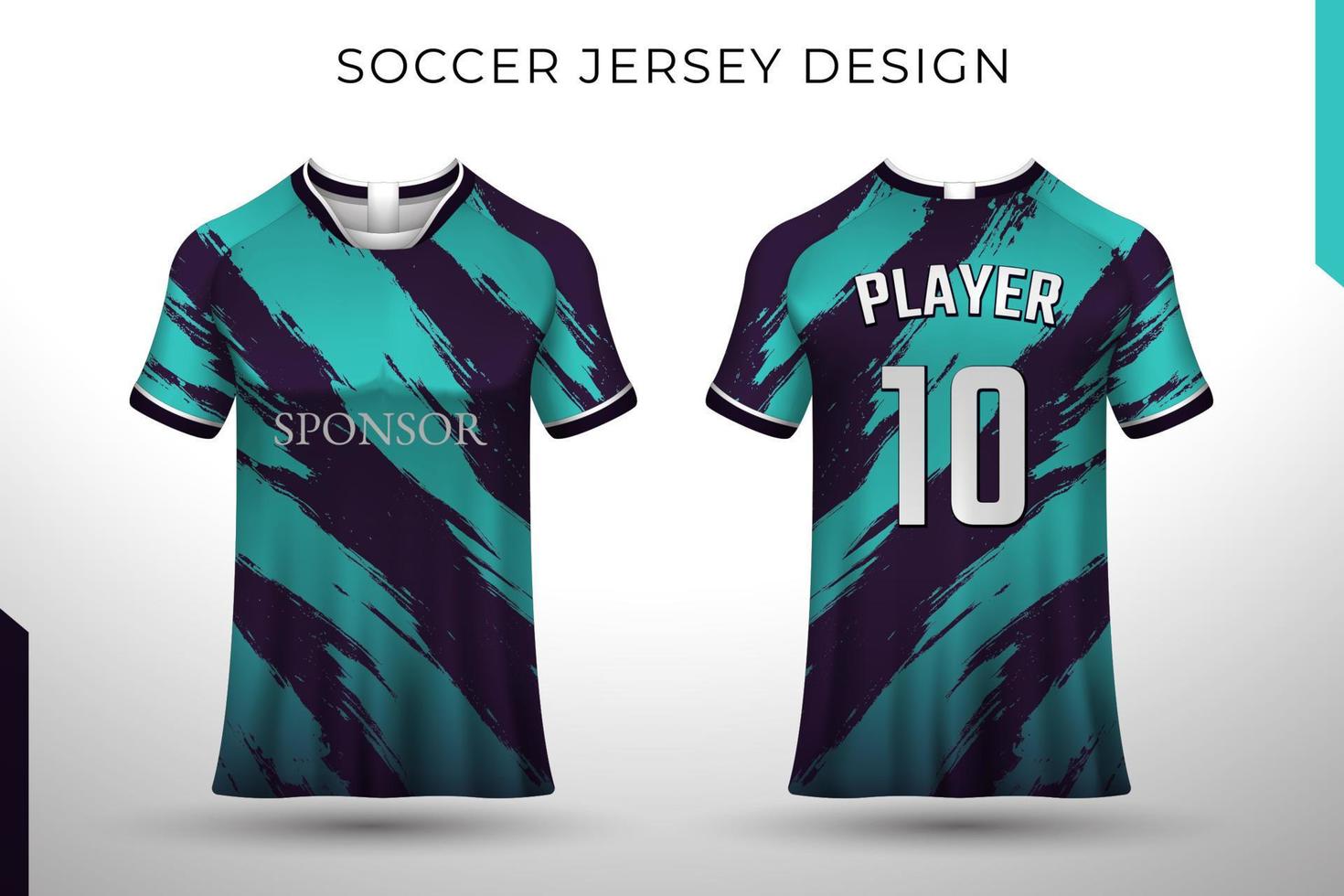 design della maglietta davanti e dietro. design sportivo per il calcio, le corse, il ciclismo, la maglia da gioco. vettore