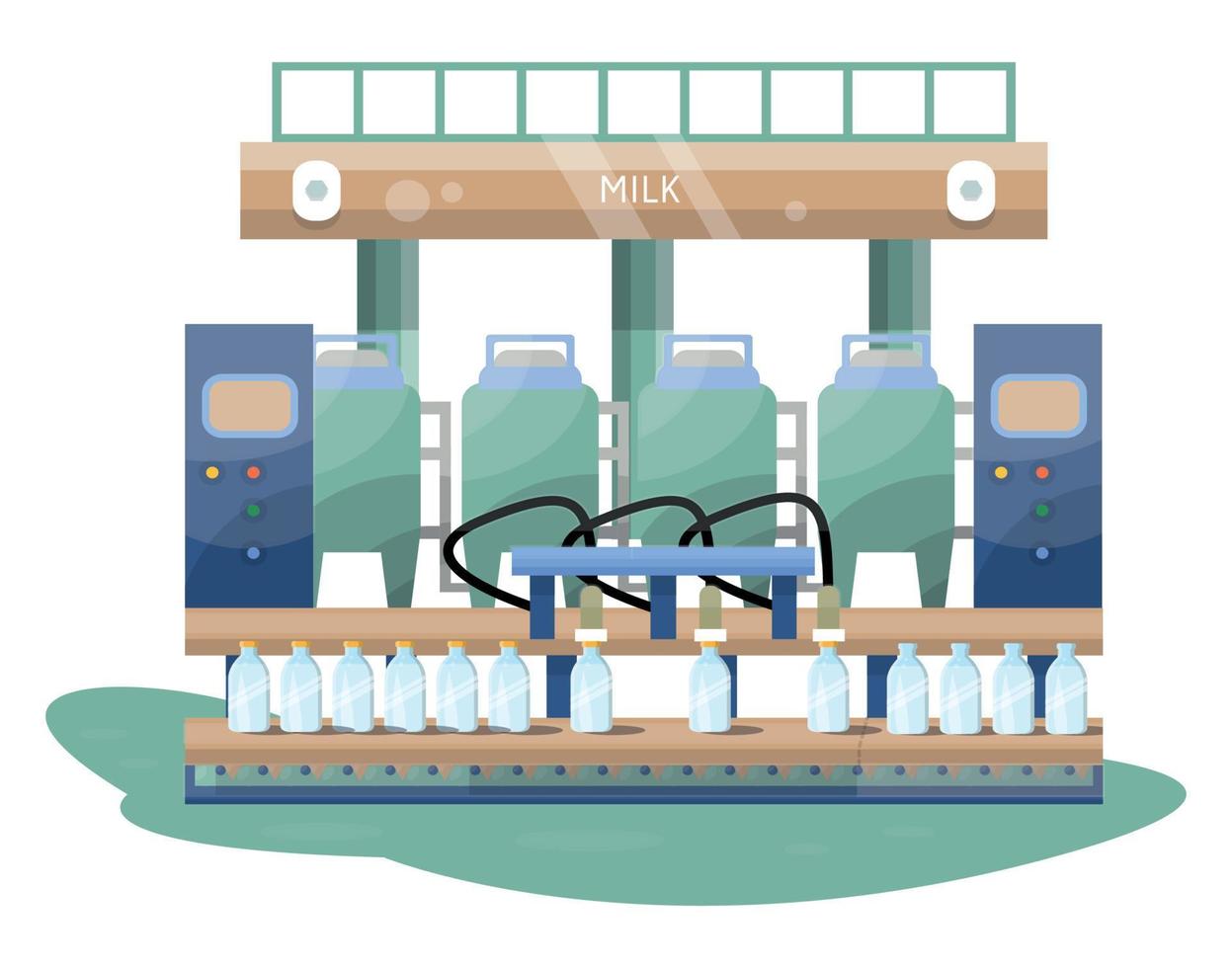 illustrazione della produzione lattiero-casearia vettore