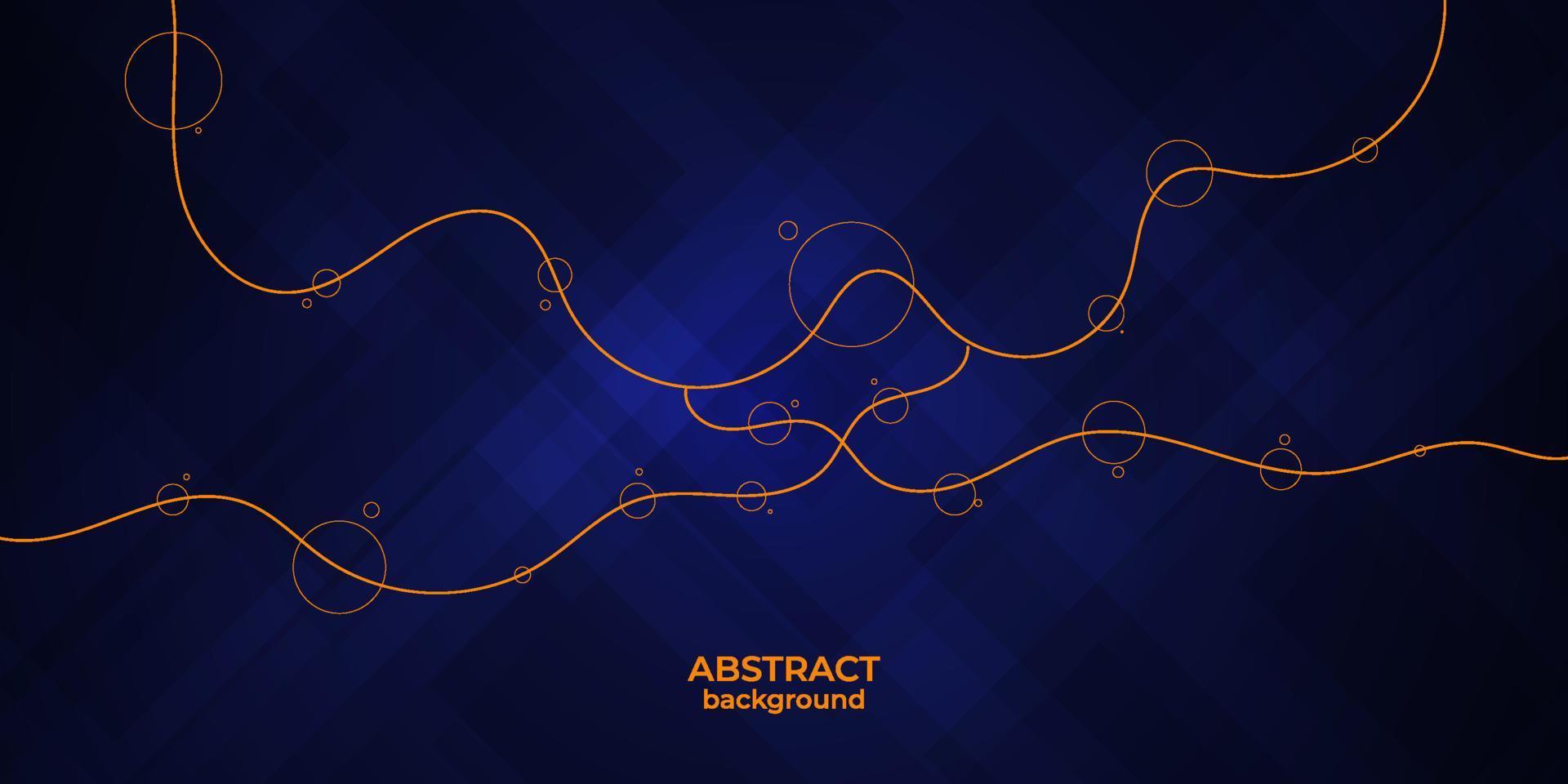 sfondo di linee arancioni ondulate. modello di pagina di destinazione astratta.stile di colore blu scuro. vettore eps10