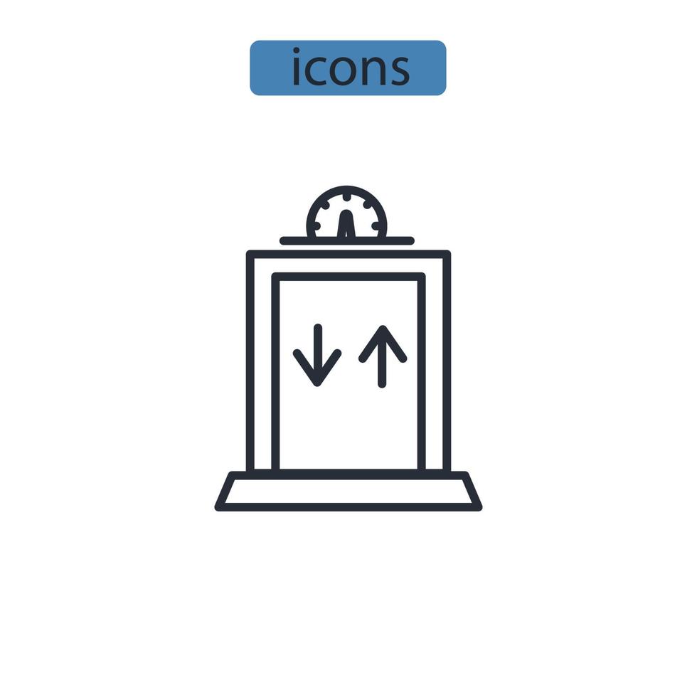 ascensore icone simbolo elementi vettoriali per il web infografica