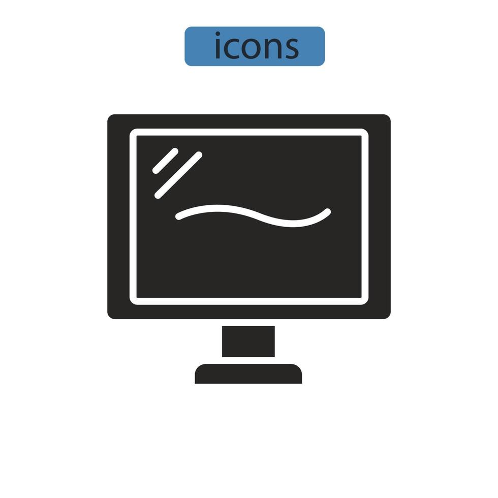 monitor icone simbolo elementi vettoriali per il web infografica