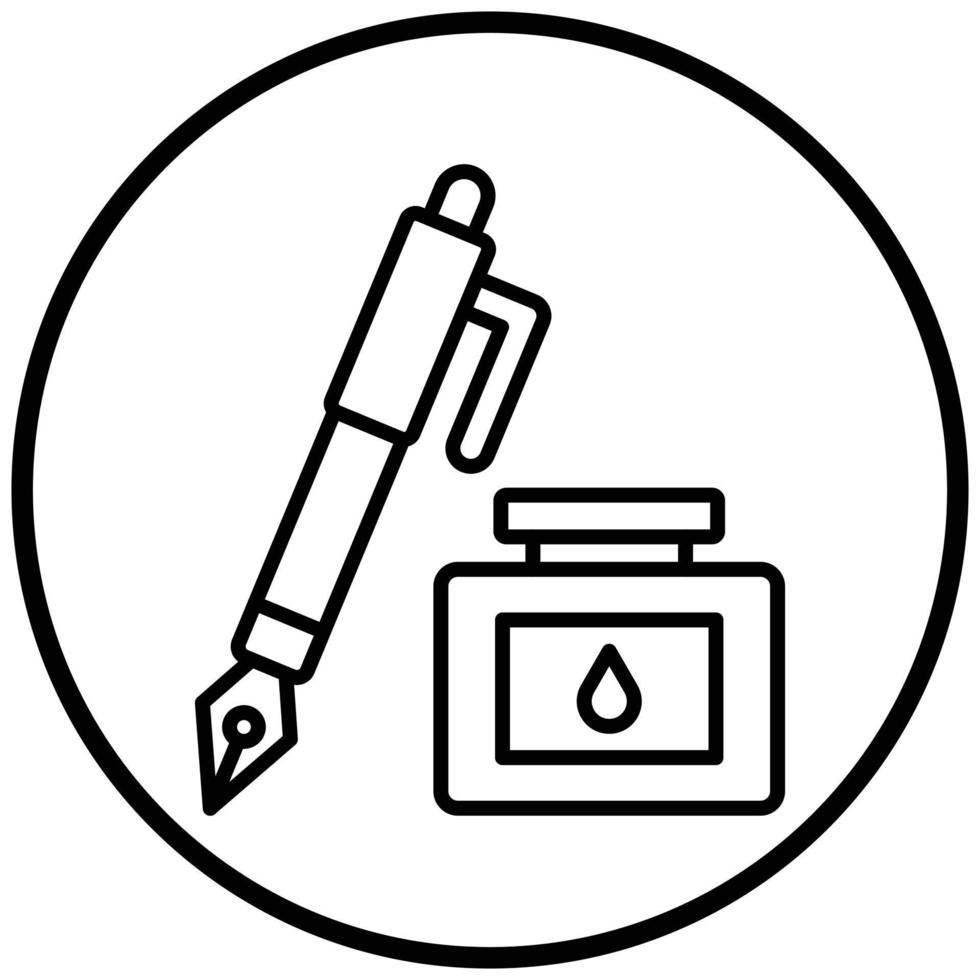 stile icona penna e inchiostro vettore
