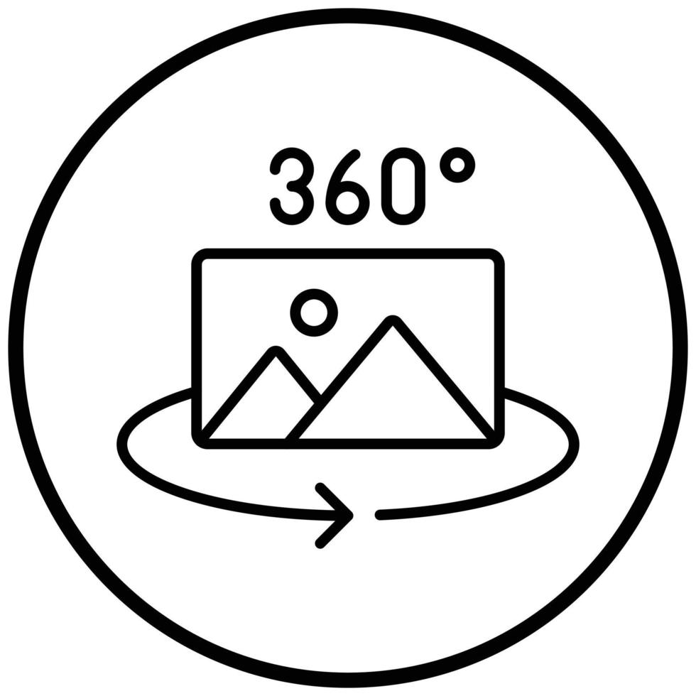 Stile icona immagine 360 vettore