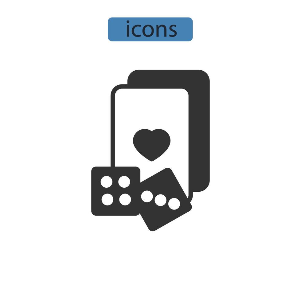 icone del casinò simbolo elementi vettoriali per il web infografica