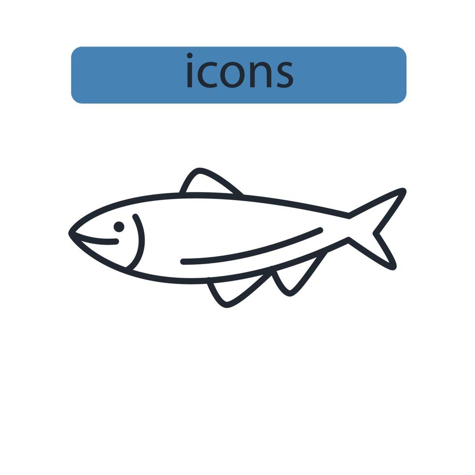pesce icone simbolo elementi vettoriali per il web infografica