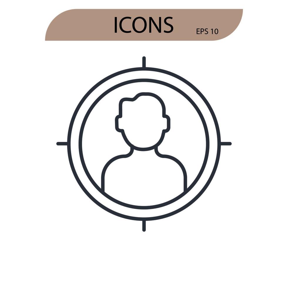 icone di personalità simbolo elementi vettoriali per il web infografica