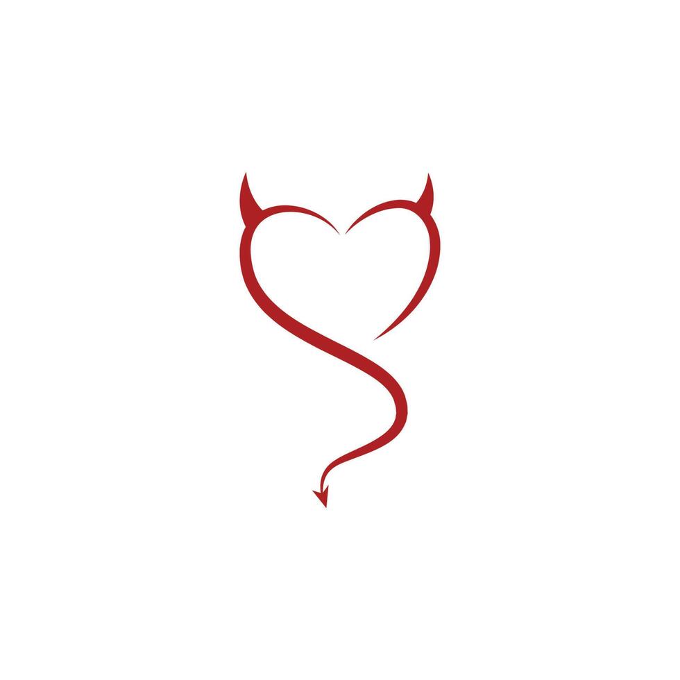 illustrazione del design del logo dell'icona del cuore del diavolo vettore