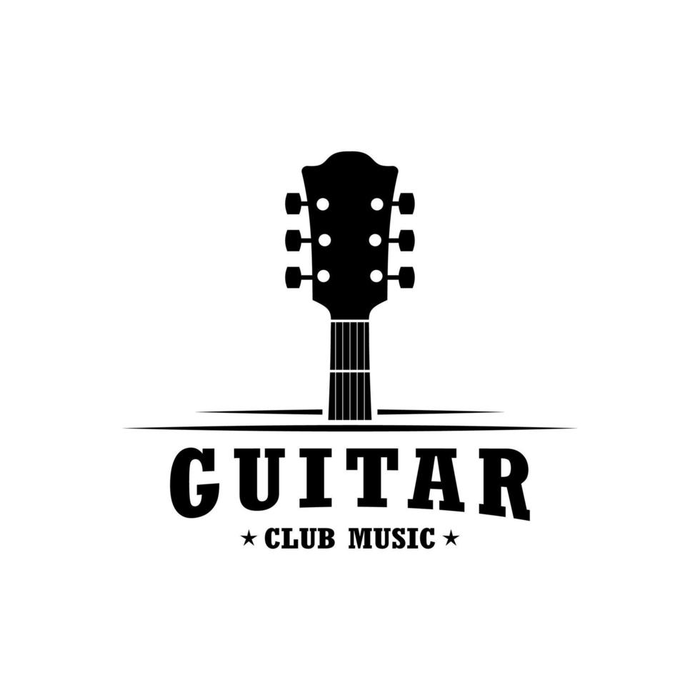 logo del club di musica per chitarra vettore