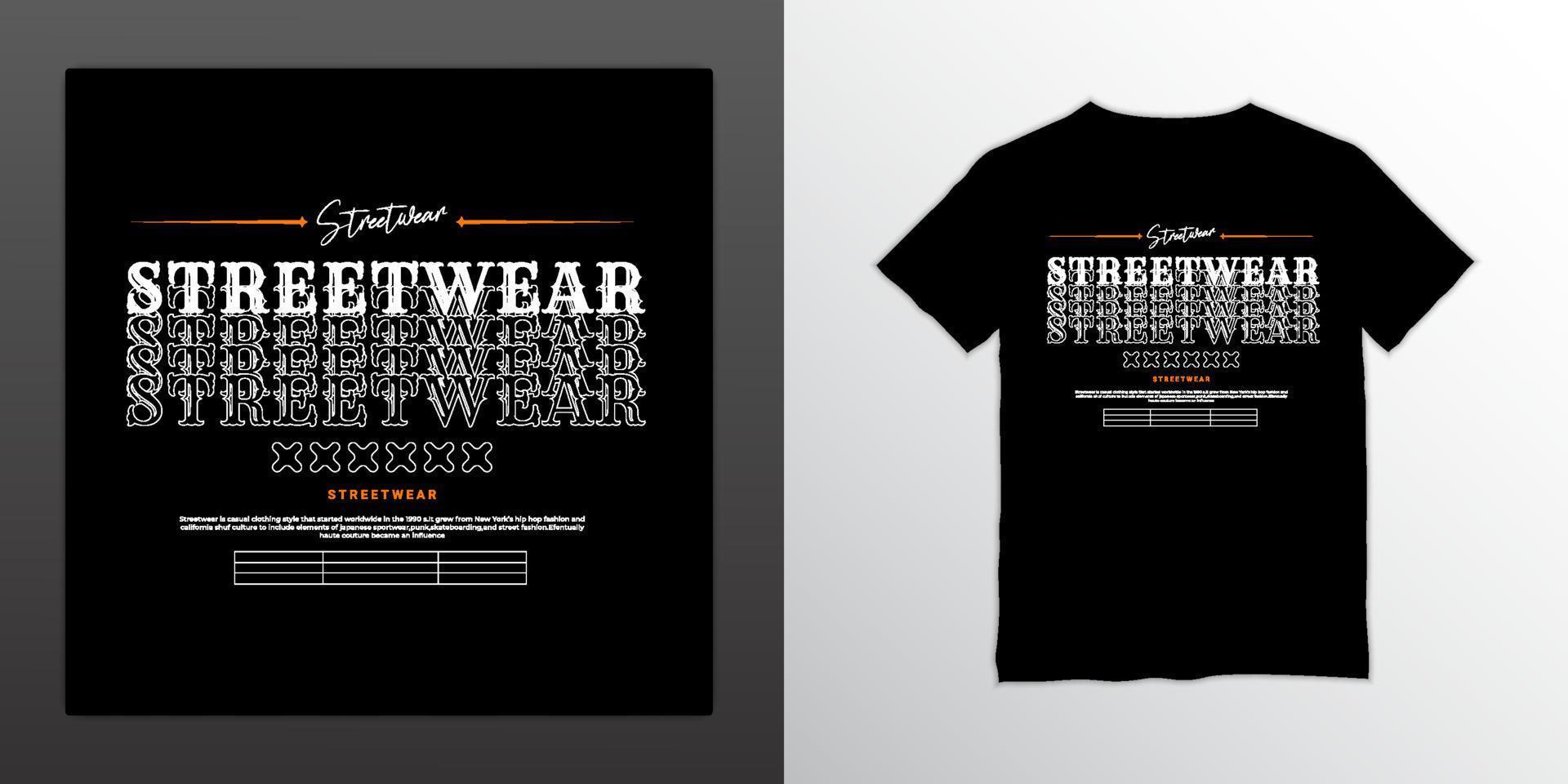 t-shirt design streetwear, adatta per serigrafia, giacche e altro vettore