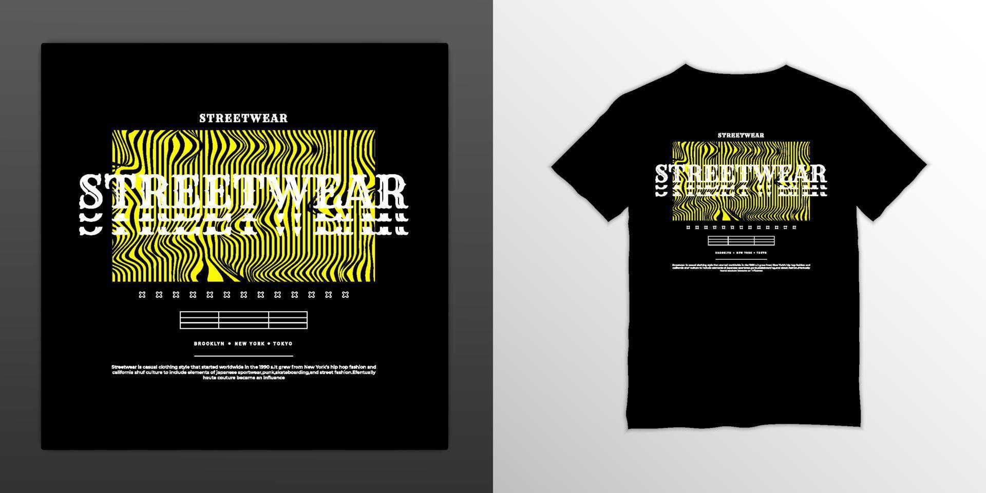 t-shirt design streetwear, adatta per serigrafia, giacche e altro vettore