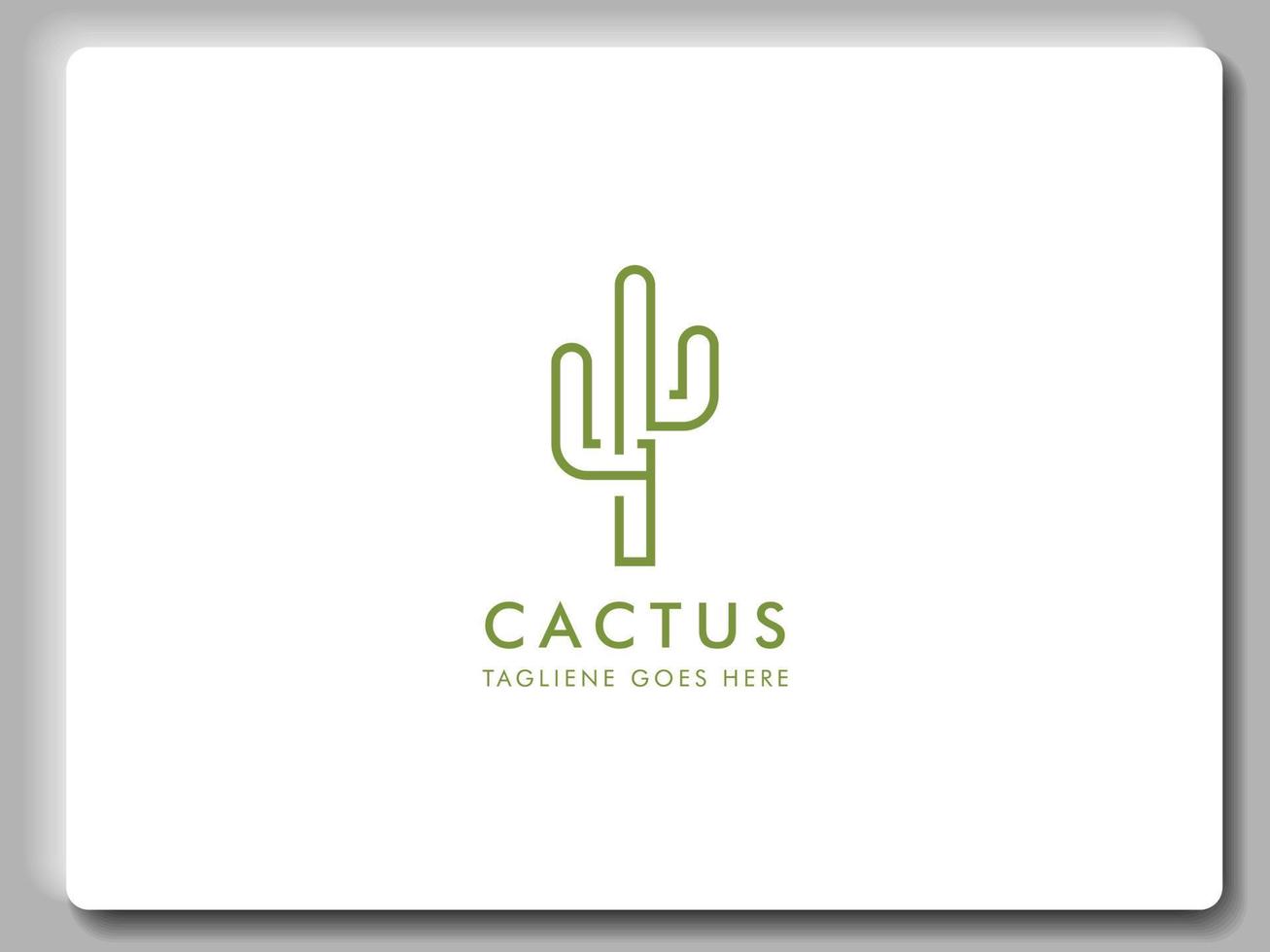 vettore di progettazione del logo del cactus linearv