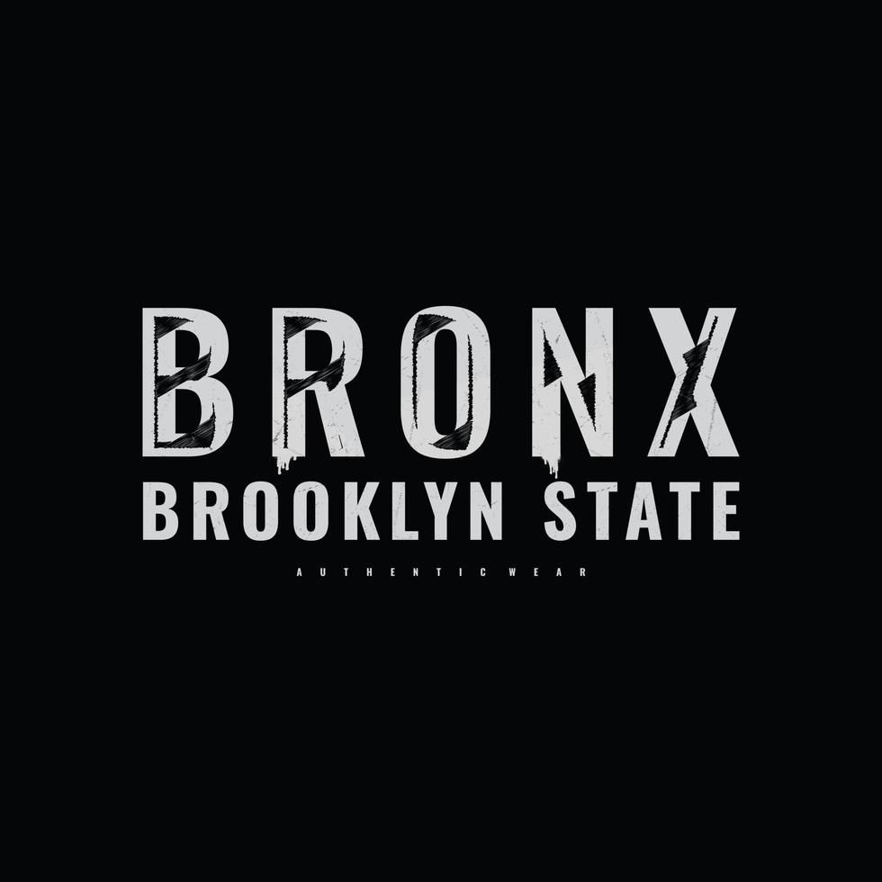 t-shirt Bronx e design di abbigliamento vettore
