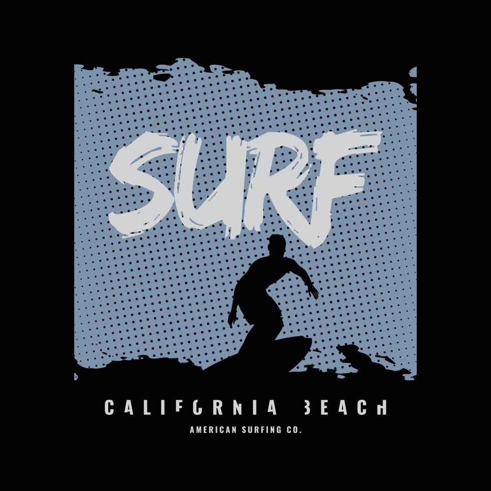tipografia dell'illustrazione della spiaggia di surf. perfetto per il design della maglietta vettore