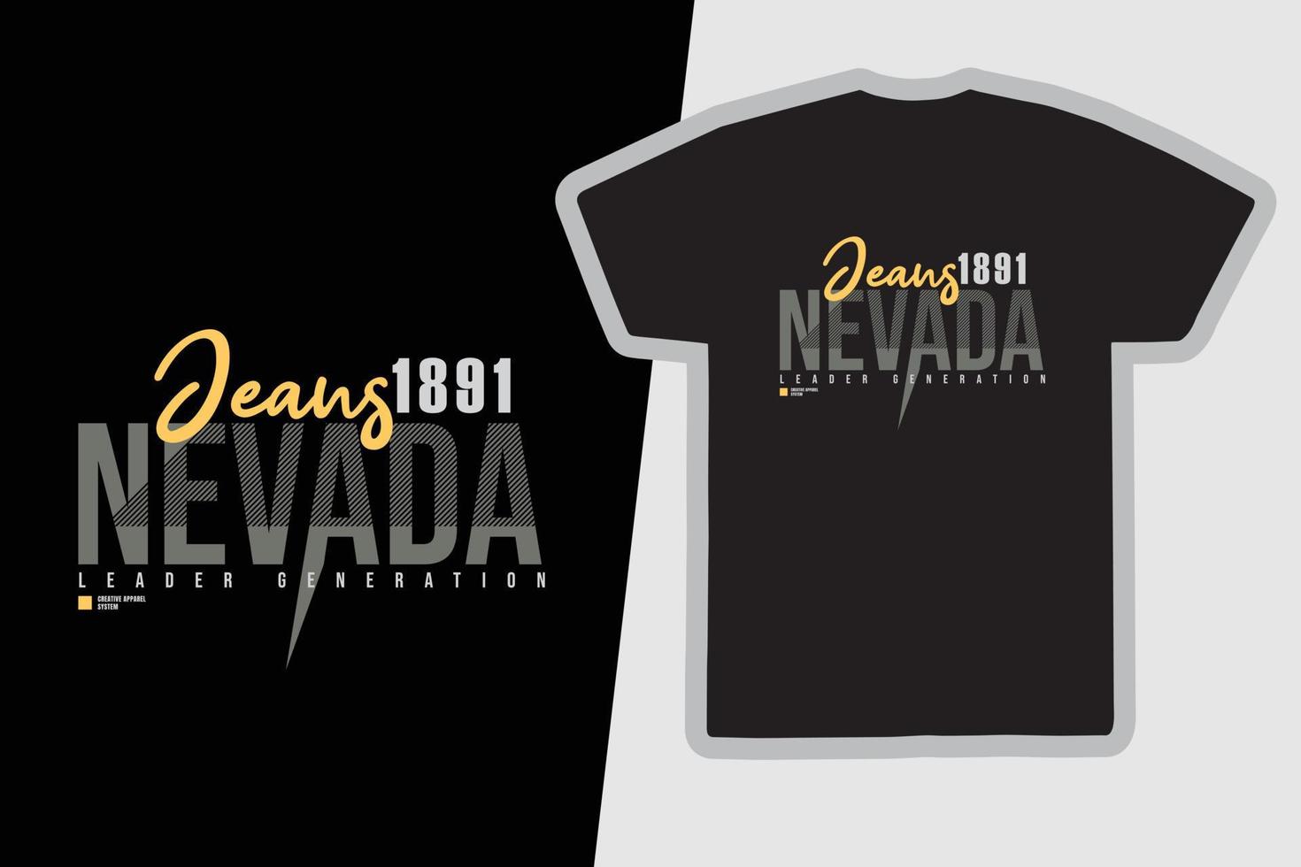 t-shirt nevada e design di abbigliamento vettore