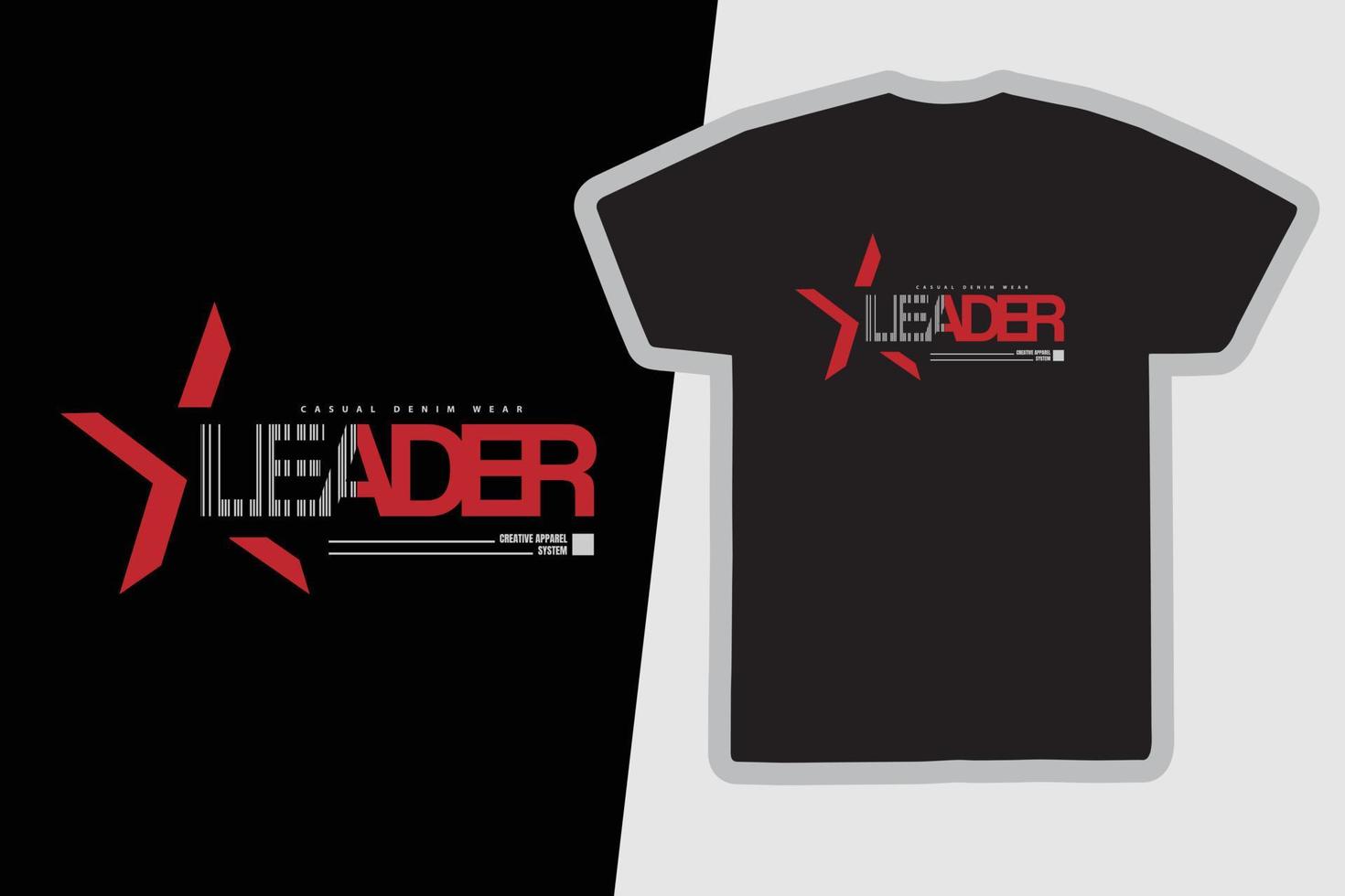 t-shirt leader e design di abbigliamento vettore