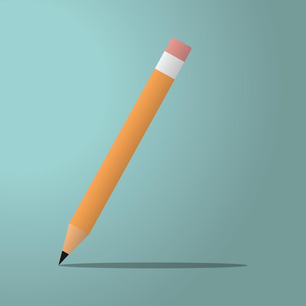 icona a forma di matita in design piatto. illustrazione vettoriale. matita su sfondo bianco con ombre. vettore