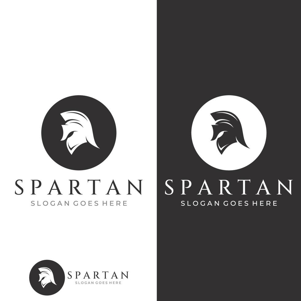 logo del casco da guerriero spartano o spartano forte e coraggioso progettato con la modifica dell'illustrazione vettoriale del modello.