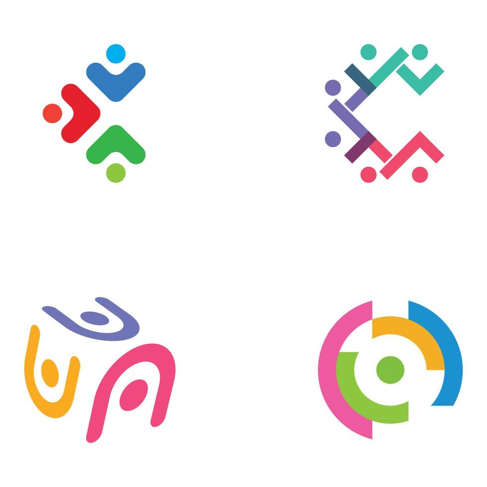 logo della comunità , rete della comunità e persone check.logos per team o gruppi , asili nido e aziende. con modifica di illustrazioni vettoriali. vettore