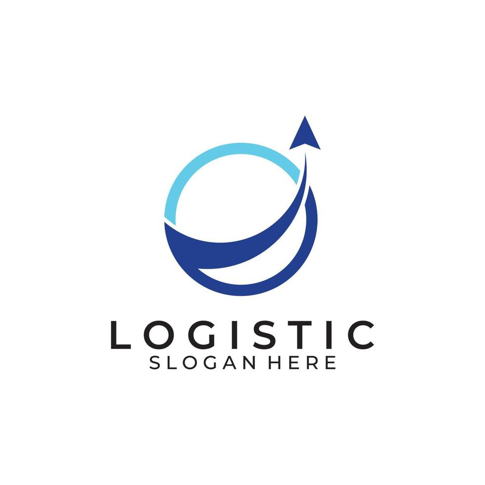 logo vettoriale della società di logistica, logo dell'icona della freccia, logo della consegna digitale veloce. utilizzando una semplice e facile modifica del vettore del logo.