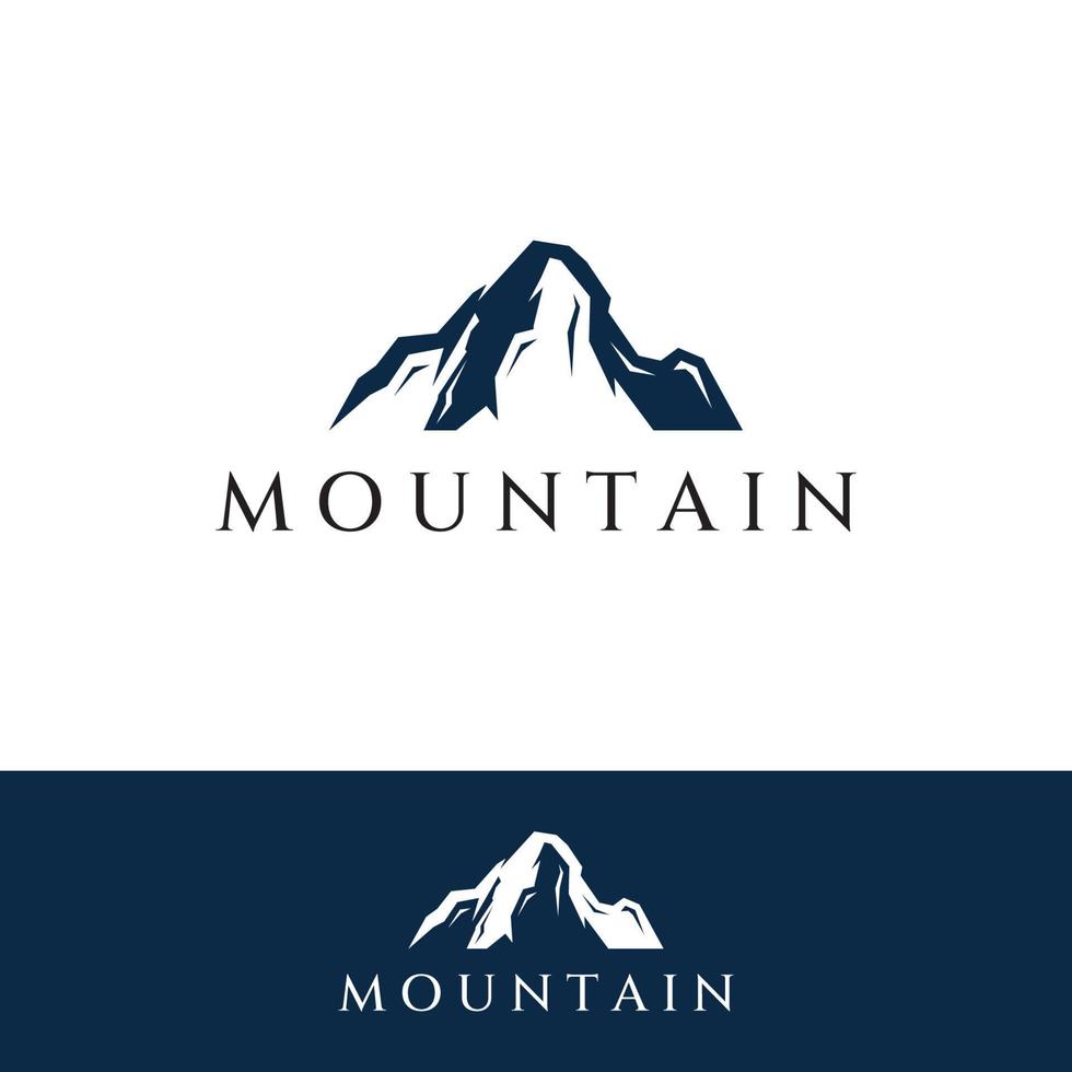 vista paesaggio montano, design minimalista. logo per fotografi, scalatori e avventurieri. modifica utilizzando l'illustrazione vettoriale. vettore