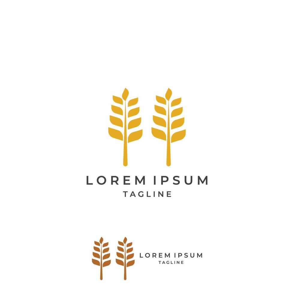 logo di grano o cereali, campo di grano e logo della fattoria di grano.con illustrazioni di modifica facili e semplici. vettore