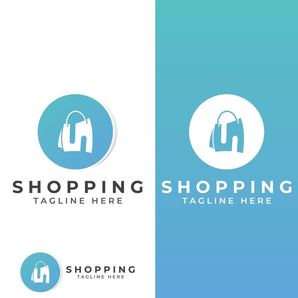 borsa della spesa e logo del carrello della spesa online adatto per la vendita, lo sconto, il negozio. con la modifica dell'illustrazione vettoriale. vettore
