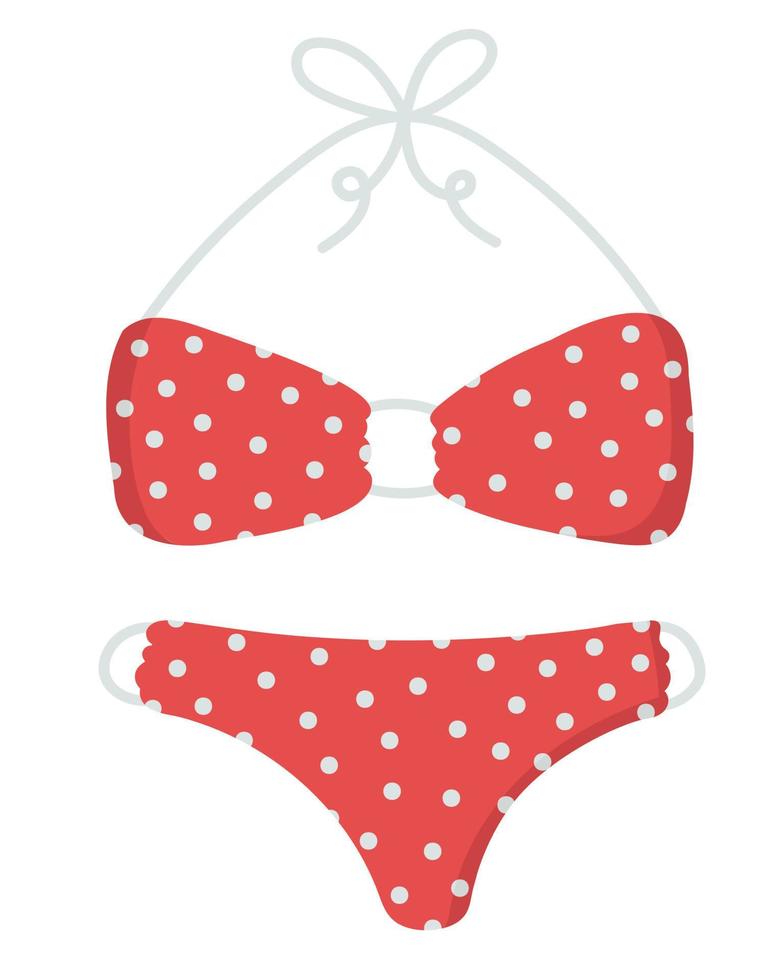 bel costume da bagno per le donne. clipart di doodle piatto. tutti gli oggetti vengono ridipinti. vettore