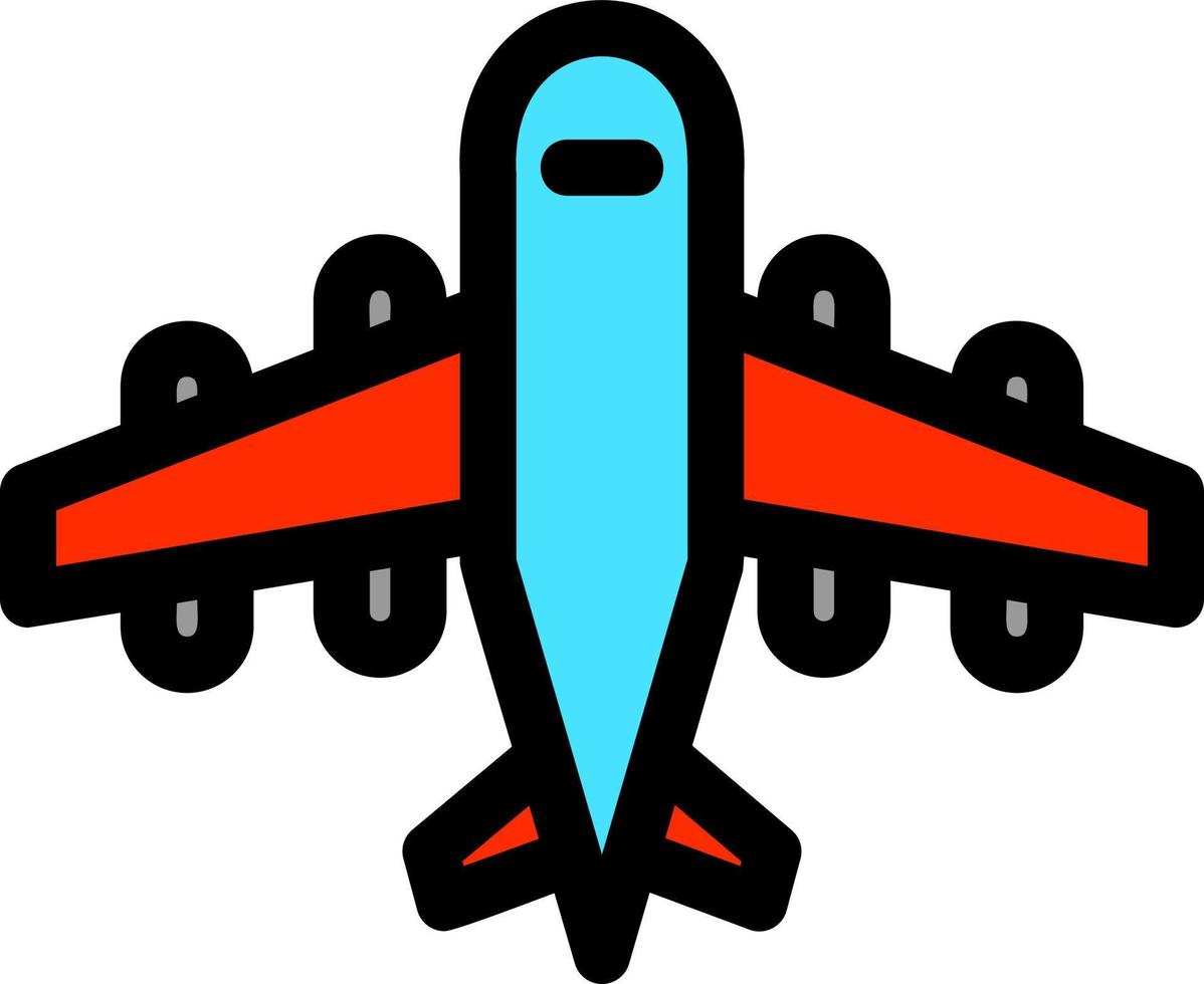 icona piena di linea dell'aeroplano vettore