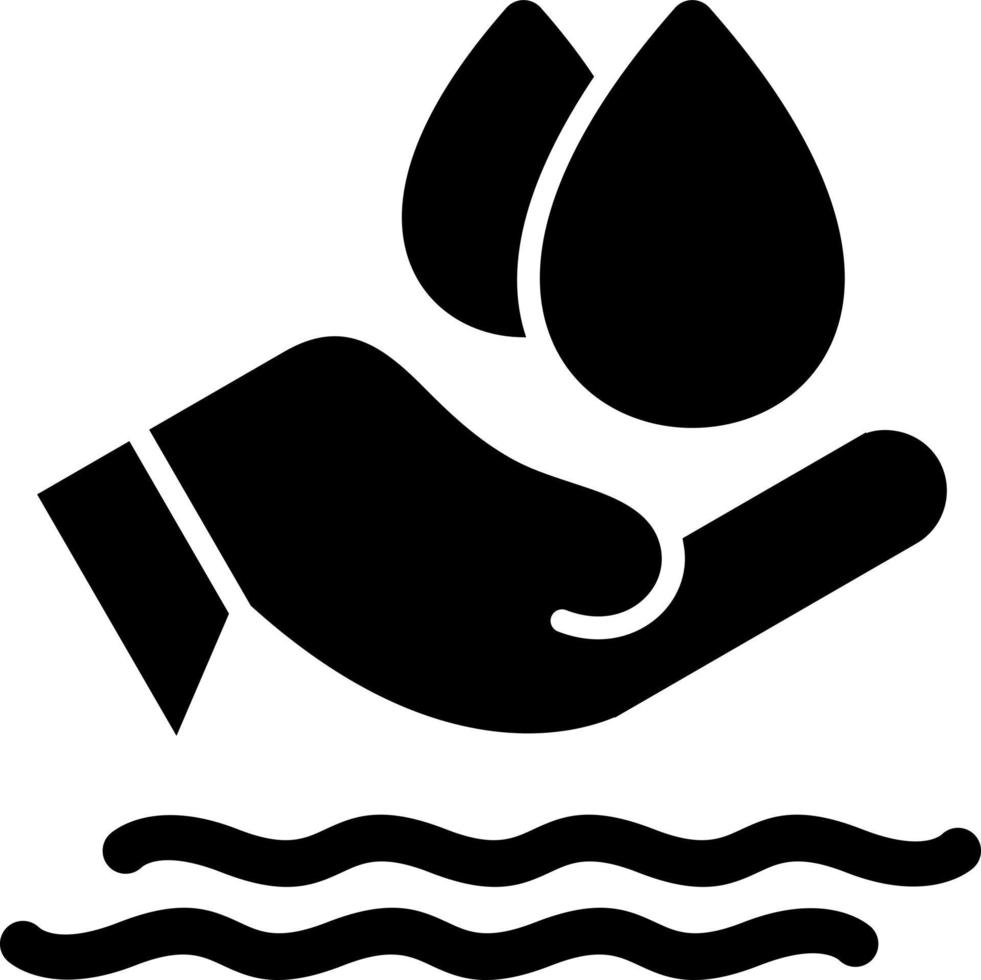 icona del glifo salva acqua vettore