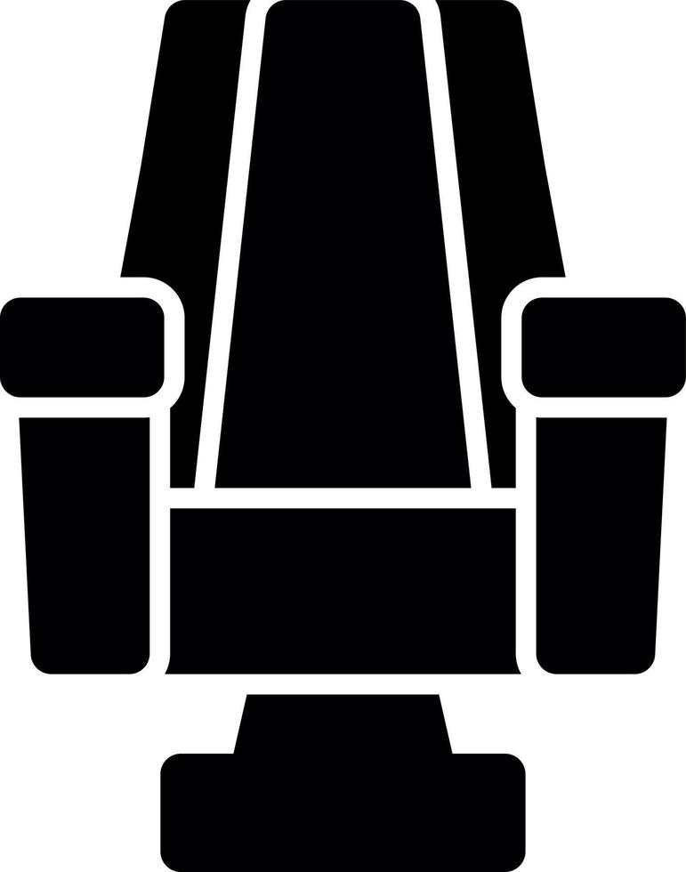 icona del glifo della linea della sedia da gioco vettore